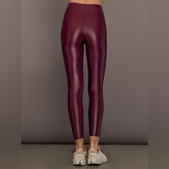 Carbon38 High Rise 7/8 Legging in Takara Shine Burgundy Maroon Small - Picture 4 of 8
